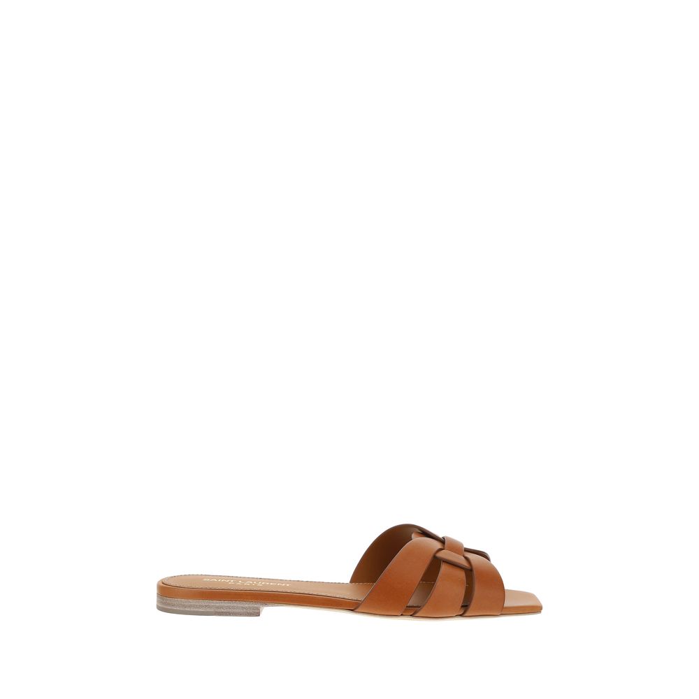 Sandales plates en cuir de veau marron Bos Taurus