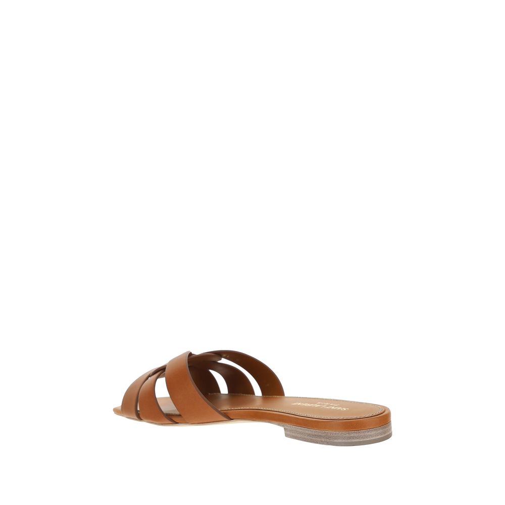 Sandales plates en cuir de veau marron Bos Taurus