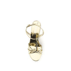 Gold Calf Leather Bos Taurus Wedge Sandals