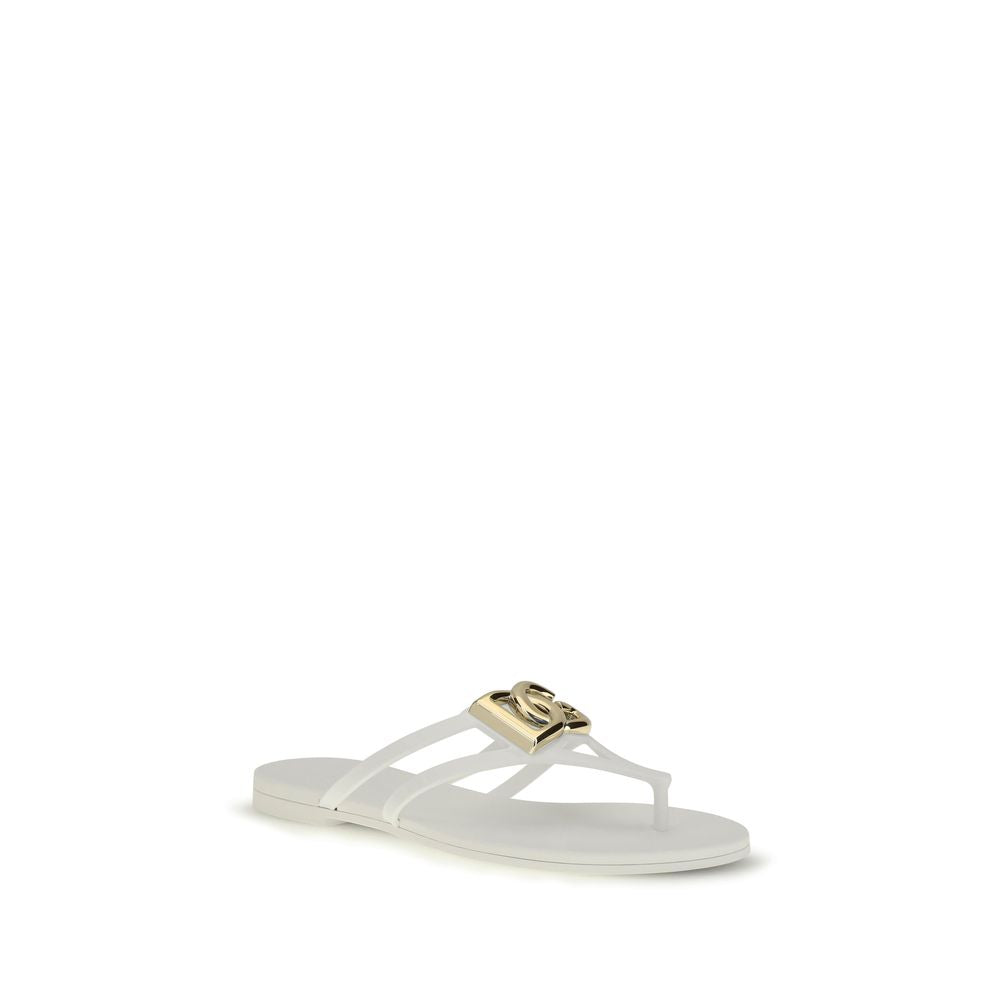 White Rubber Flip-Flop Sandals