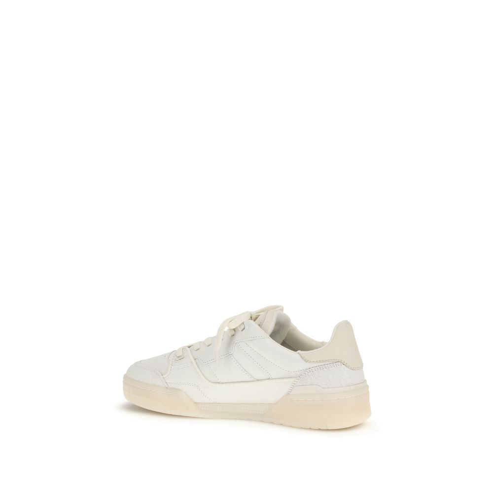 White Calf Leather Bos Taurus Low Top Sneakers
