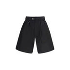 Black Cotton Bermuda Shorts