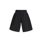 Black Cotton Bermuda Shorts