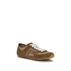 Beige Calf Leather Bos Taurus Athletic Sneakers
