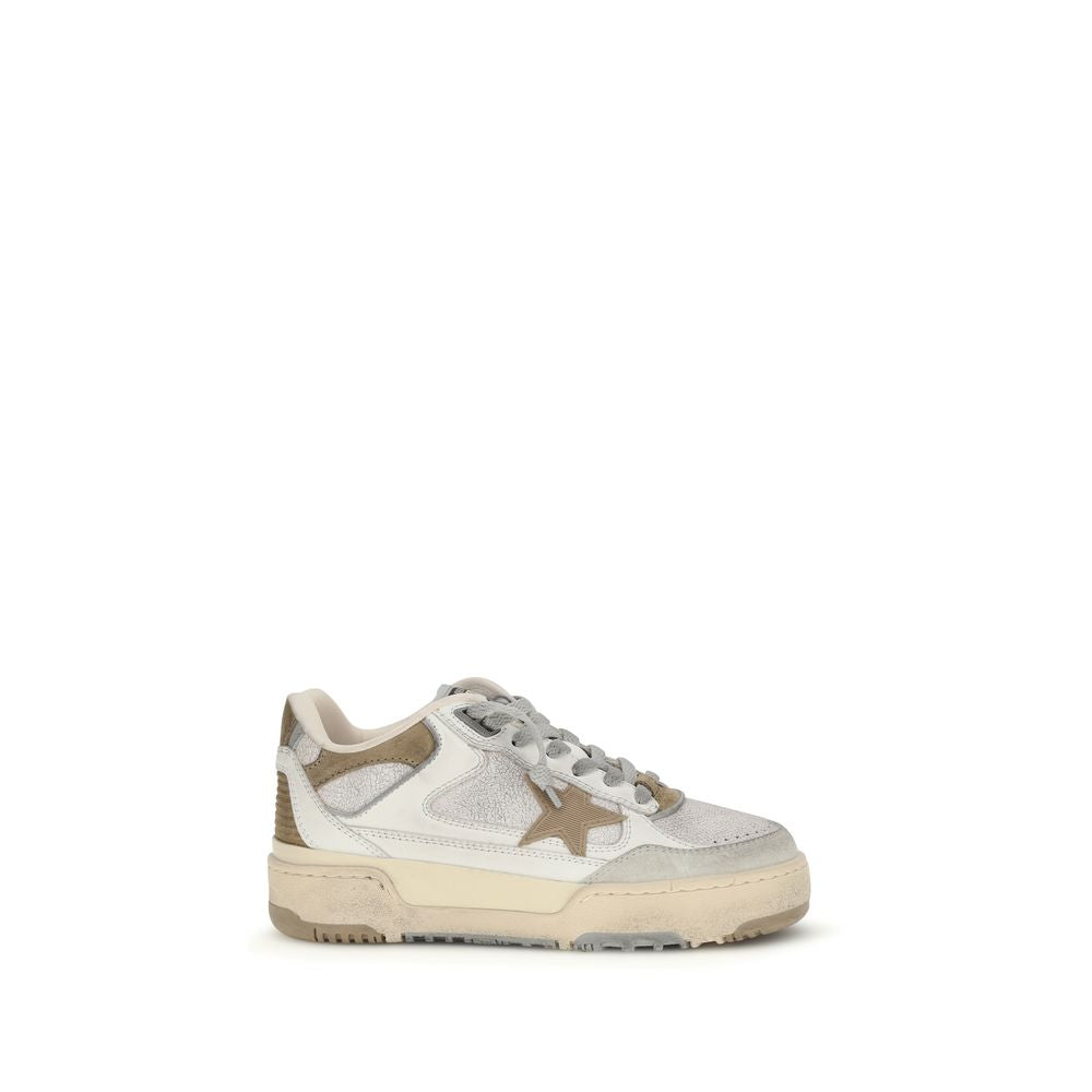 White Calf Leather Bos Taurus Chunky Sneakers