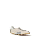 Beige Calf Leather Bos Taurus Athletic Sneakers