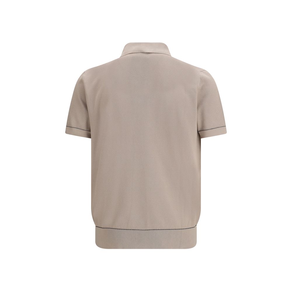 Beige Cotton Polo Shirt