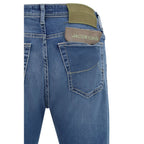 Blue Cotton Slim Fit Jeans