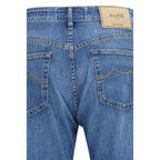 Blue Cotton Straight-Leg Jeans