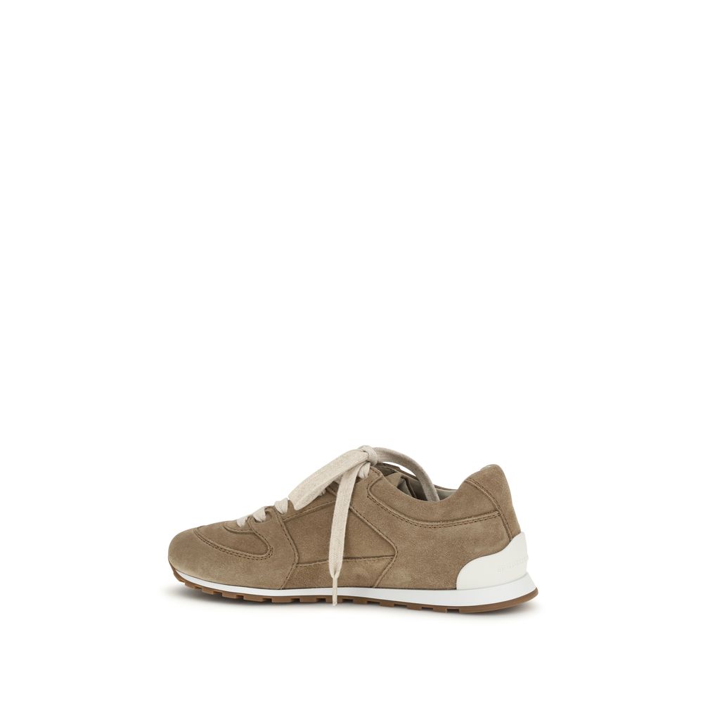Beige Calf Leather Bos Taurus Low Top Sneakers