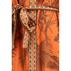 Orange Silk Casual Dress