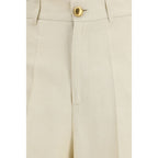 Beige Viscose Casual Pants