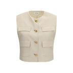 Beige Wool Sleveless Jacket