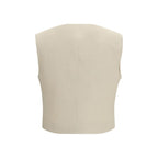 Beige Wool Sleveless Jacket