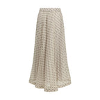 Beige Polyester Long Skirt