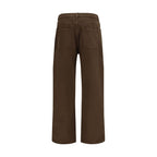 Brown Cotton Straight-Leg Jeans