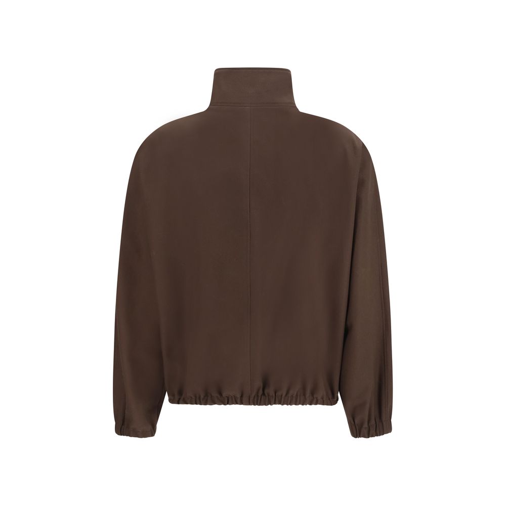 Brown Polyester Bomber