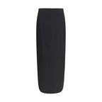 Black Wool Long Skirt