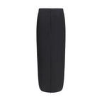 Black Wool Long Skirt