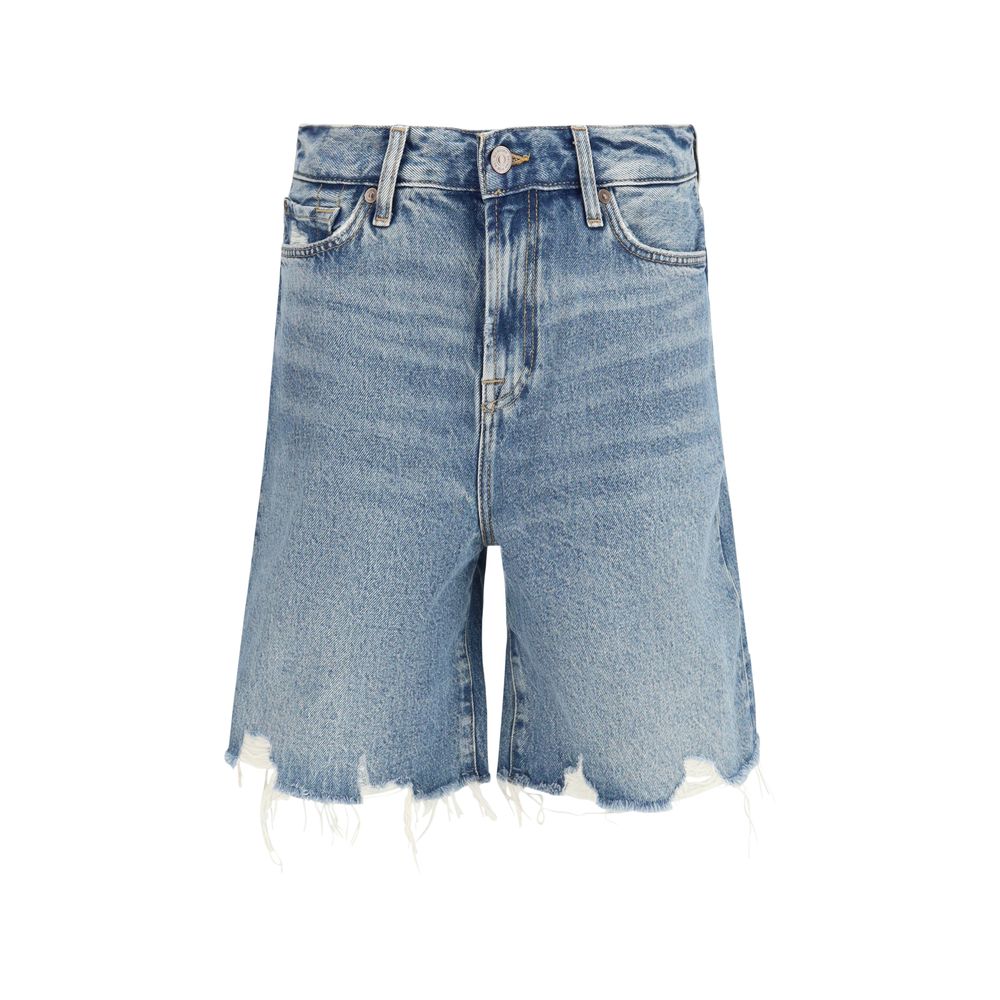 Blue Cotton Bermuda Shorts
