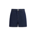 Blue Cotton Bermuda Shorts