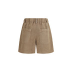 Beige Cotton Bermuda Shorts