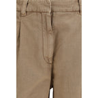 Beige Cotton Bermuda Shorts