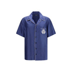 Blue Silk Shortsleeve Shirt