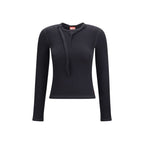 Black Cotton Long Sleeve T-Shirt