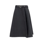 Gray Recycled Polyester Long Skirt