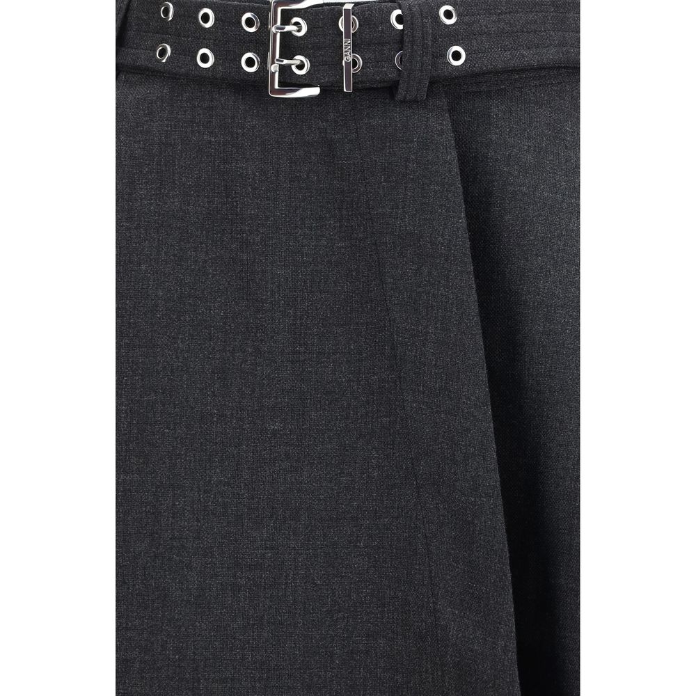 Gray Recycled Polyester Long Skirt