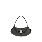 Blue Recycled Leather Shoulder Bag