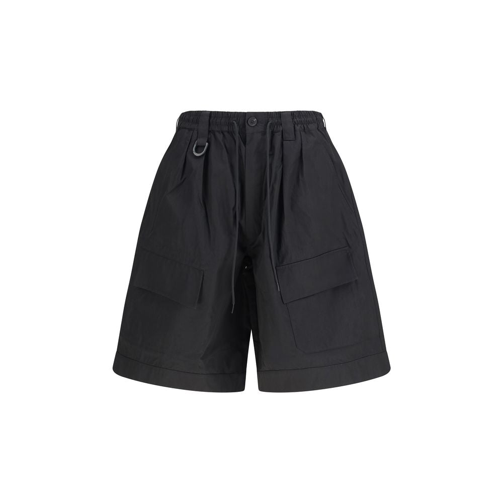 Black Cotton Bermuda Shorts