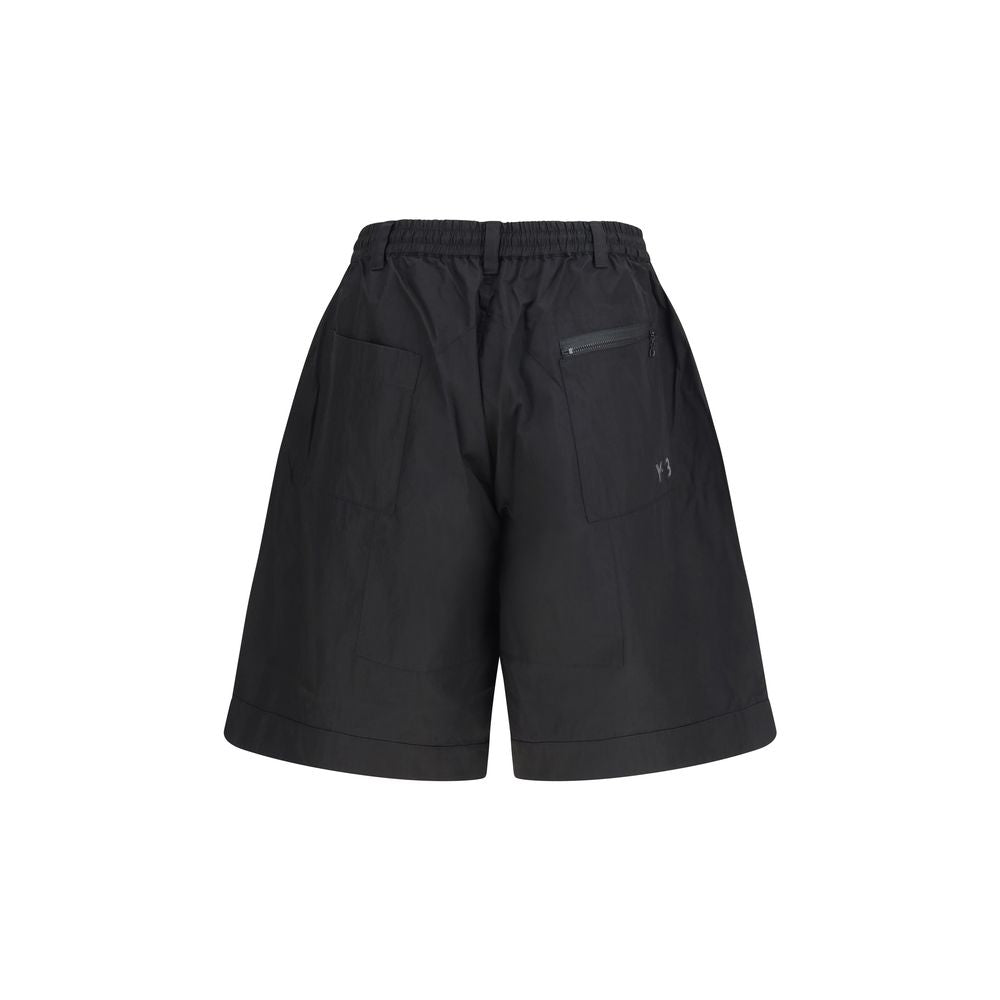 Black Cotton Bermuda Shorts