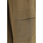 Brown Silk Cargo Pants