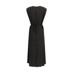 Black Acetate Casual Dress