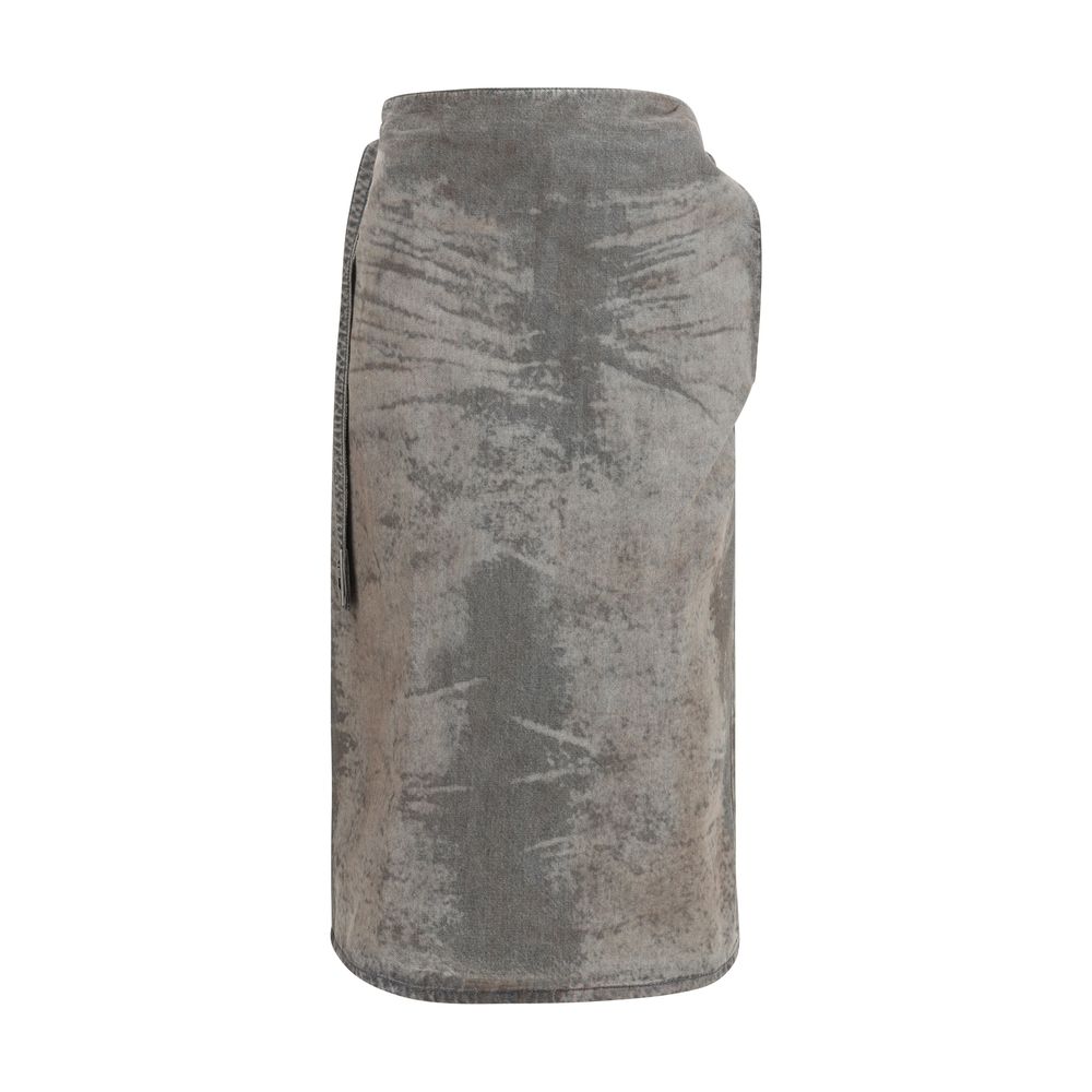 Gray Lyocell Midi Skirt