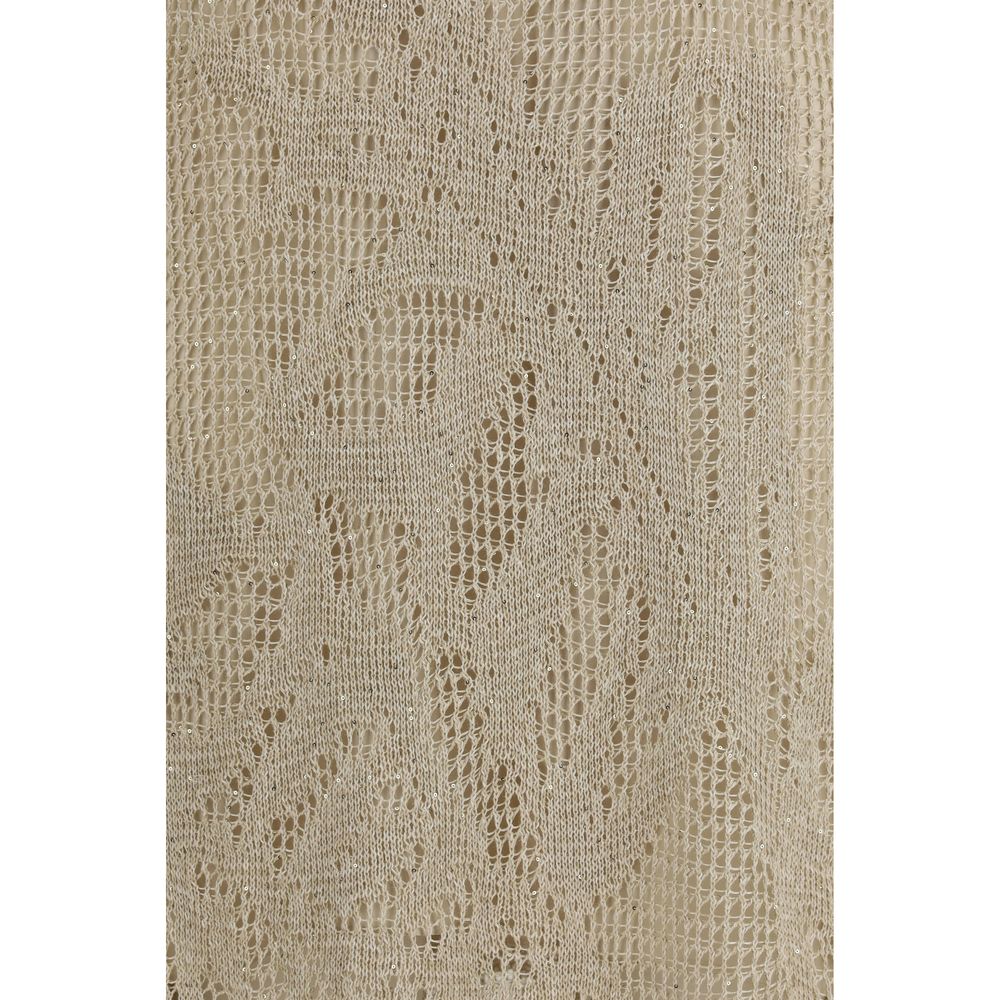 Beige Linen Casual Dress