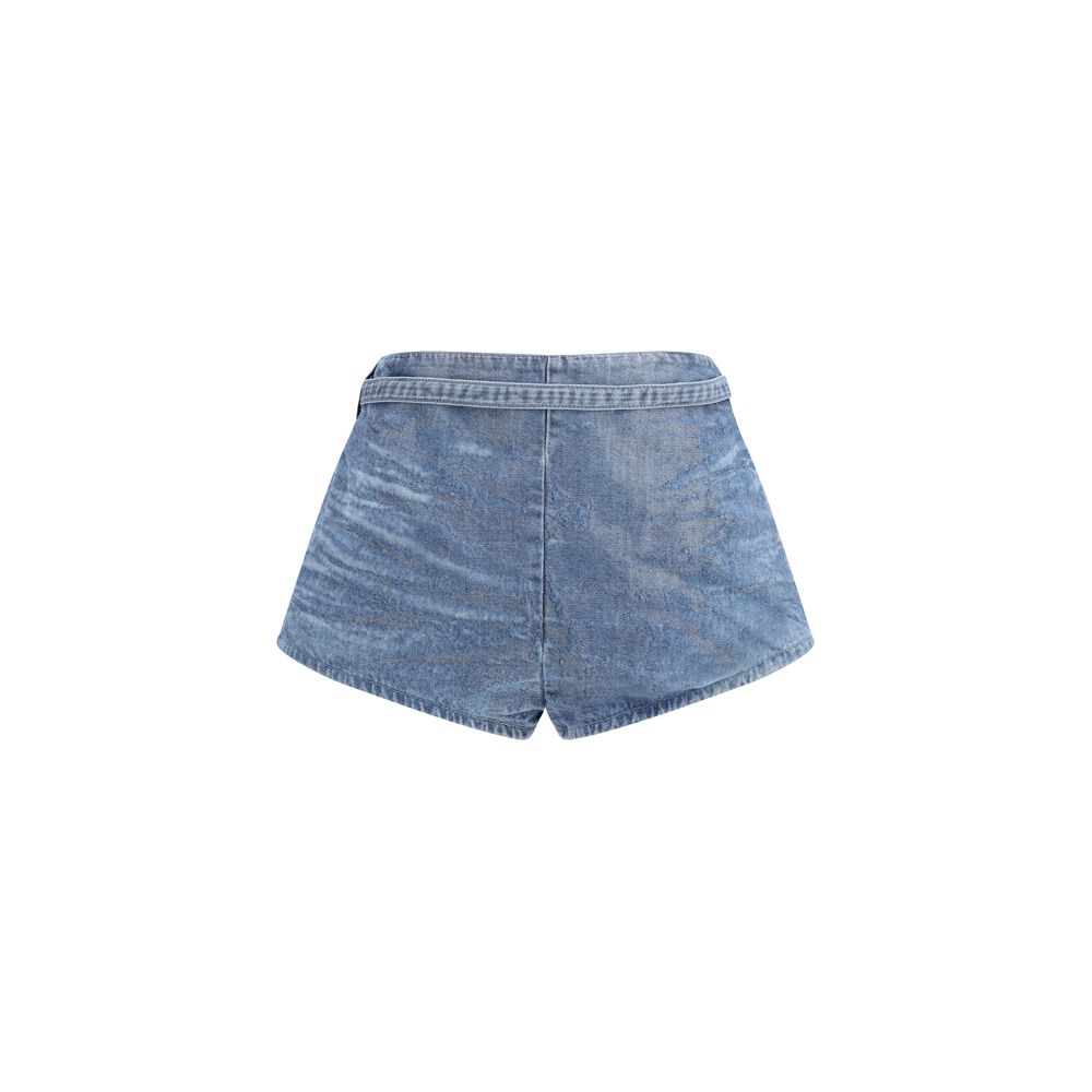 Blue Cotton Bermuda Shorts