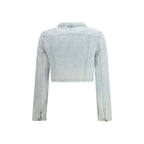 Blue Cotton Biker Jacket