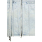 Blue Cotton Biker Jacket
