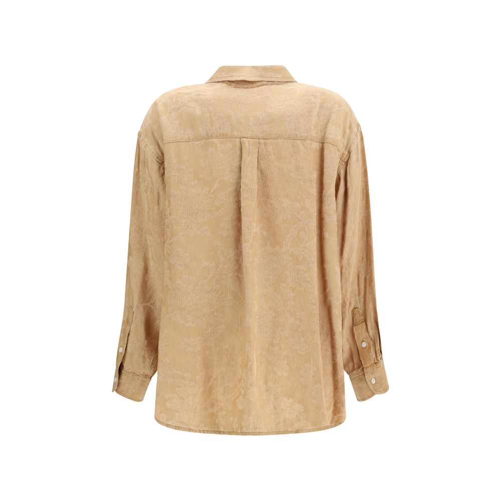 Orange Viscose Pattern Shirt