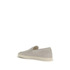 Beige Calf Leather Bos Taurus Slip-On Loafers