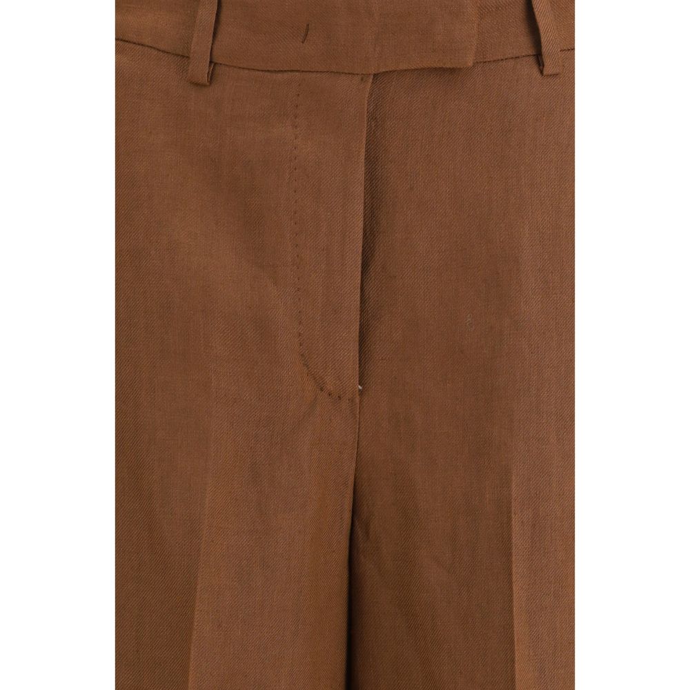 Brown Viscose Bermuda Shorts