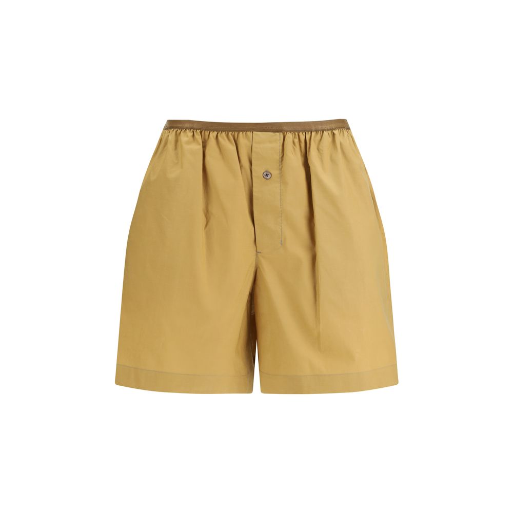 Beige Cotton Bermuda Shorts