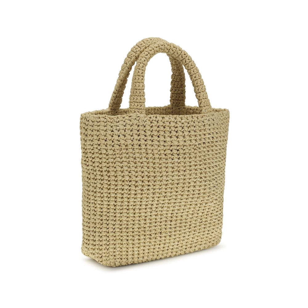 Beige Viscose Handbag