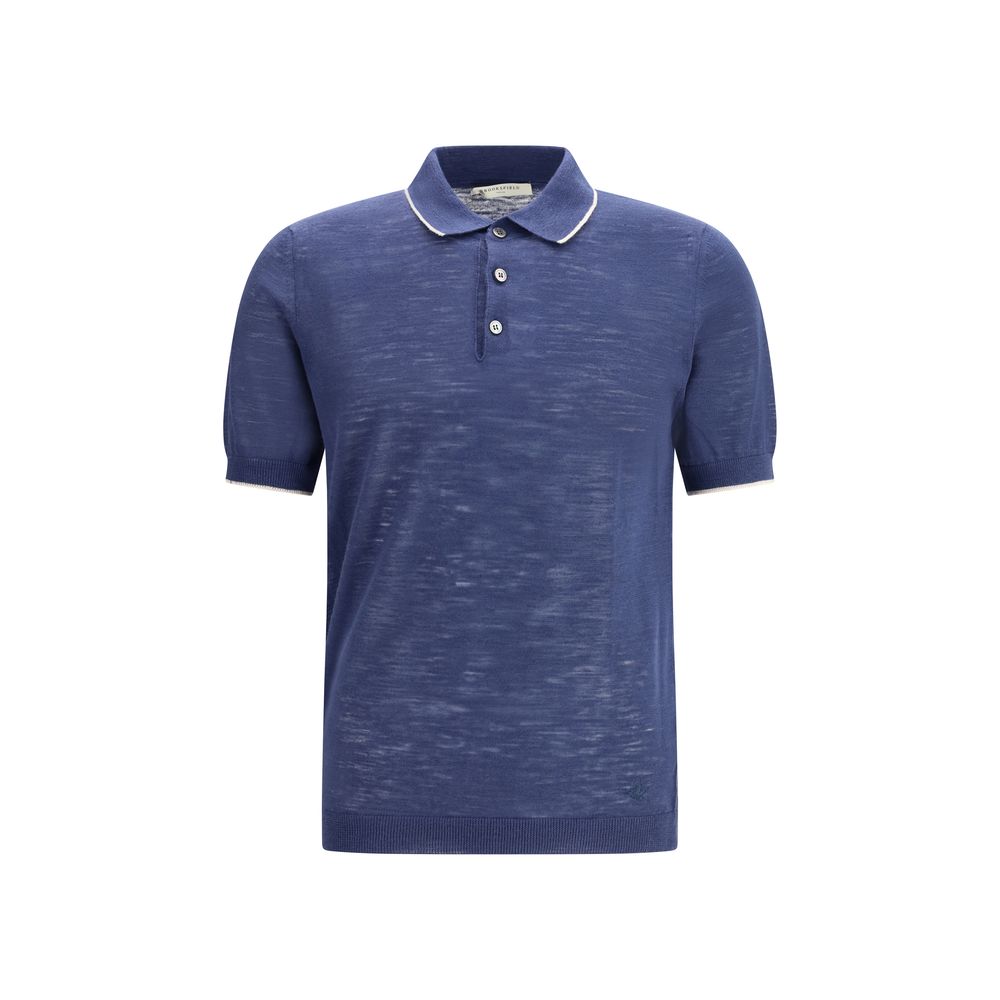 Blue Linen Polo Shirt