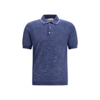 Blue Linen Polo Shirt