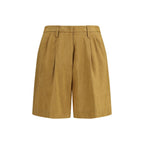 Beige Linen Bermuda Shorts