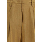 Beige Linen Bermuda Shorts